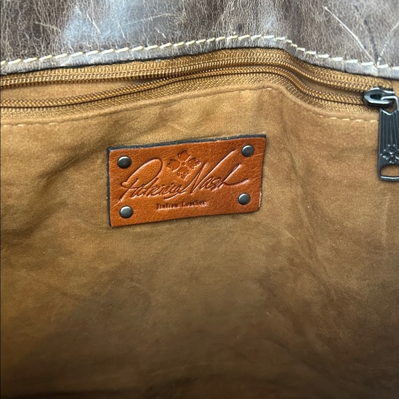 Patricia Nash brown leather crossbody satchel purse - Picture 3 of 5